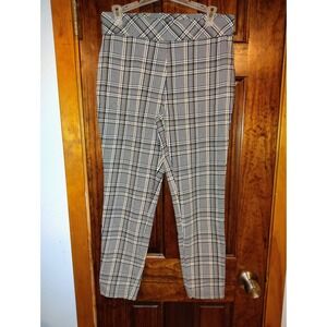 CH1&CO Women's Plaid Trousers High Rise Cropped Leg Pants Size L